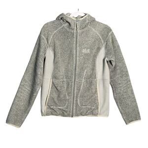 Jack Wolfskin Women's Sz L Full‎ Zip Hooded Fleece Nanuk 300 Sweatshirt Jacket